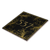 Zwart en Goud Boho Decoratieve Huisnummerplaat Tegeltje (Zijkant)