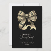 Zwart en goud boog minimalistische kerst feestdagenkaart (Voorkant)
