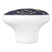 Zwart en goud botanische art deco keramische knop (Zijkant)