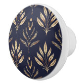 Zwart en goud botanische art deco keramische knop (Rechts)