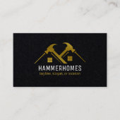 Zwart en Goud Bouwen Home Tools Visitekaartjes (Voorkant)