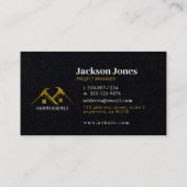 Zwart en Goud Bouwen Home Tools Visitekaartjes (Achterkant)