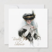 Zwart en Goud  Bruids Theeschoen Kaart (Voorkant)