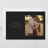 Zwart en goud bruiloft 2 foto Elegant script Save The Date (Achterkant)