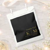 Zwart en Goud-Bruiloft Dank u- Bedankzakje (Geknipt)