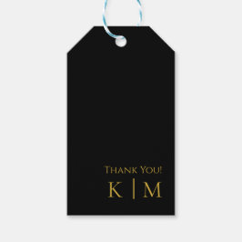 Zwart en Goud-Bruiloft Dank u- Cadeaulabel