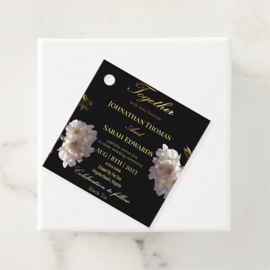 Zwart en goud bruiloft gunst Labels (In situ)