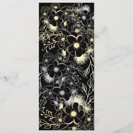  Zwart en Goud Bruiloft Menu (Achterkant)