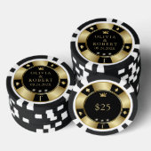 Zwart en goud bruiloft poker chips (Opstapeling)