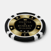 Zwart en goud bruiloft poker chips (Enkel)