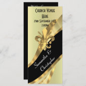 Zwart en goud bruiloft programma programmakaart (Voorkant / Achterkant)