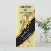 Zwart en goud bruiloft programma programmakaart (Staand voorkant)