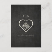 Zwart en goud bruiloft receptie Kaart (Achterkant)