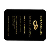 Zwart en goud-bruiloft ringen- magneet (Horizontaal)