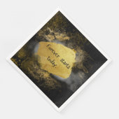 Zwart en goud bruiloft servet (Hoek)