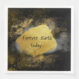 Zwart en goud bruiloft servet