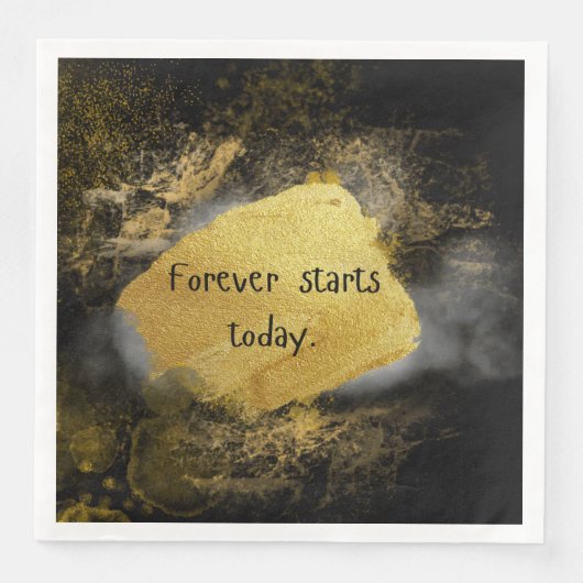 Zwart en goud bruiloft servet (Voorkant)