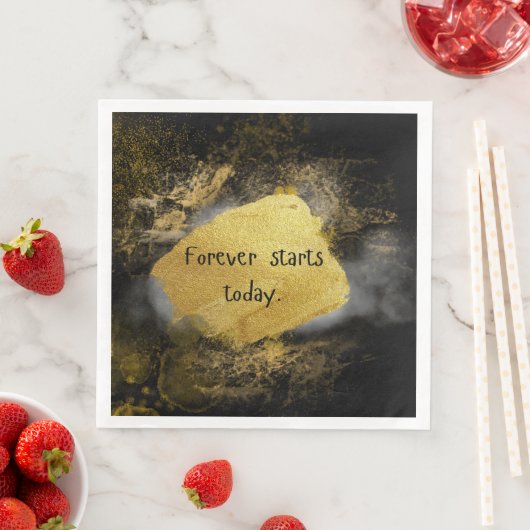 Zwart en goud bruiloft servet (Insitu)