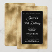 Zwart en Goud Burlap 30e verjaardag Kaart (Voorkant / Achterkant)