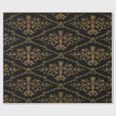 Zwart en goud cadeaupapier (Vlak)