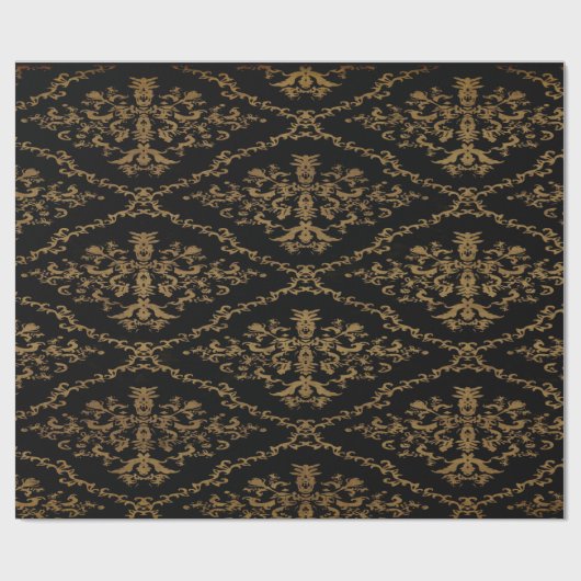 Zwart en goud cadeaupapier (Vlak)