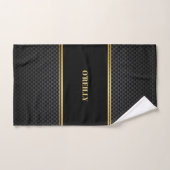 Zwart en Goud Carbon Monogram Pickleball Handdoek (Handdoek)
