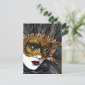 Zwart en Goud Carnaval Mask van PSOVART Briefkaart (Staand voorkant)
