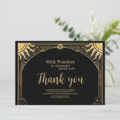 Zwart en Goud Celestial Candle Bedankkaart (Staand voorkant)