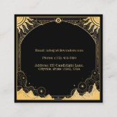 Zwart en Goud Celestial Candle Vierkante Visitekaartje (Achterkant)