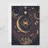 Zwart en Goud Celestial Moon Stars Vrijgezellenfee Kaart (Achterkant)