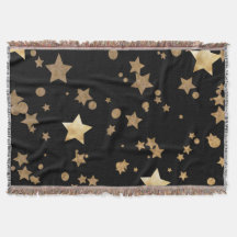Zwart en Goud Celestial Stars en Polka Dots