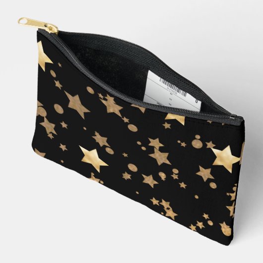 Zwart en Goud Celestial Stars en Polka Dots Etui (Open)