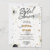 Zwart en Goud Celestial Vrijgezellenfeest Kaart (Voorkant)