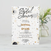 Zwart en Goud Celestial Vrijgezellenfeest Kaart (Staand voorkant)