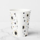 Zwart en Goud Celestial Zon Maan Sterren Papieren Bekers (Rechts)