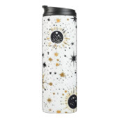 Zwart en Goud Celestial Zon Maan Sterren Thermosbeker (Geroteerd rechts)