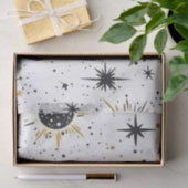 Zwart en Goud Celestial Zon Maan Sterren Tissuepapier (Geschenk)