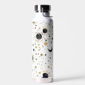 Zwart en Goud Celestial Zon Maan Sterren Waterfles (Links)