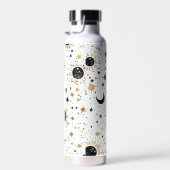 Zwart en Goud Celestial Zon Maan Sterren Waterfles (Rechts)
