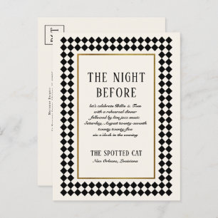 Zwart en Goud Checkerboard Border Jazz Repetitie Briefkaart