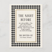 Zwart en Goud Checkerboard Border Jazz Repetitie Briefkaart (Voorkant)