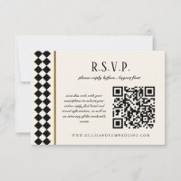 Zwart en Goud Checkerboard Grens Bruiloft Online