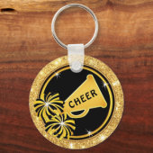 Zwart en goud, Cheerlead Team Gifts, Ker Sleutelhanger (Achterkant)
