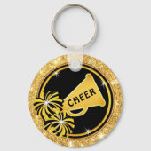 Zwart en goud, Cheerlead Team Gifts, Ker Sleutelhanger (Achterkant)