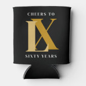 Zwart en Goud Cheers Verjaardag Blikjeskoeler (Voorkant)