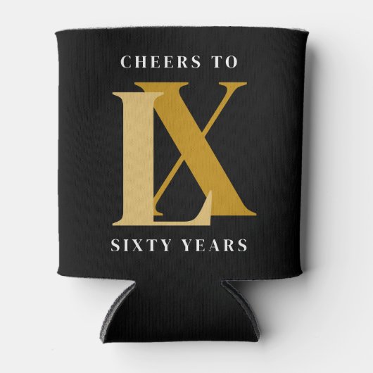 Zwart en Goud Cheers Verjaardag Blikjeskoeler (Voorkant)