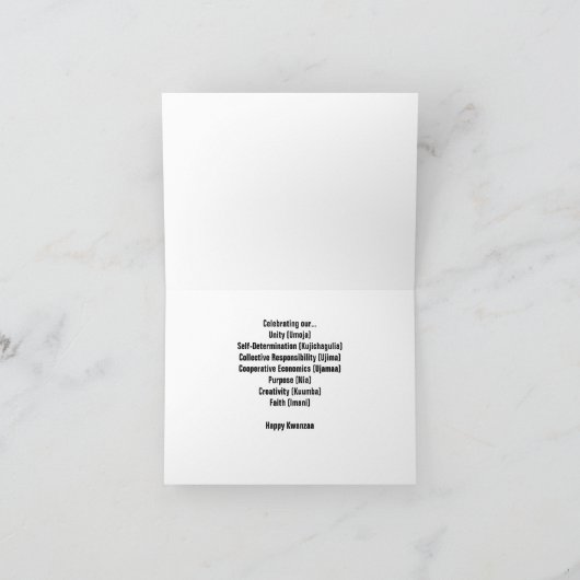 Zwart en Goud Chevron Print "Happy Kwanzaa" Kaart (Binnen)