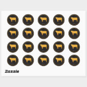 Zwart en goud Chic Beef Wedding Food Choice Ronde Sticker (Vel)