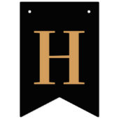 Zwart en goud Chic Happy Birthday Vlaggetjes (Tweede vlag)