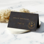 Zwart en Goud Chic Vegetarische Trouwvoeding Keuze Plaatskaartje